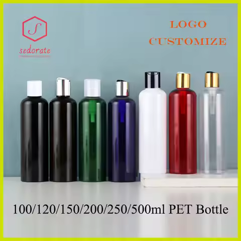20pcs 100ml 200ml Empty Plastic Refillable Bottle For Cosmetic 120ml 150ml PET Bottle With Press Lid