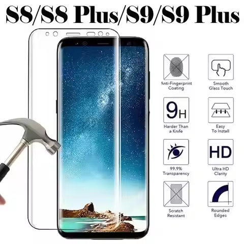 For Samsung Galaxy S8 Protective Screen Glass S9 S 8 9 Plus 3D Protector On Cam S8plus S9plus 8S 9S 