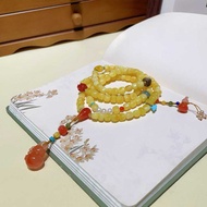 [Natural Beeswax 108 Bracelet Beads] 7mm Beeswax Like Time Condensed Honey Soothing Mind Calming 108