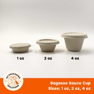 (50 pcs) Bagasse Sauce Cup 1 oz, 2 oz, 4 oz