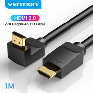 สาย HDMI Vention 4K HDMI 2.0สาย HDMI 90/270เครื่องปรับมุมองศาสำหรับทีวี PS4ตัวแบ่งสัญญาณวิดิโอเสียง90สาย HDMI
