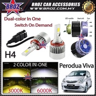 Broz Perodua Viva Monocross Dual-Color LED Car Head Light 3000K / 6000K