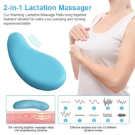 Warming Lactation Massager Soft Silicone Breast Massager for Breastfeeding Heat + 10 Vibration Modes