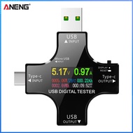 เครื่องวัดกระแสไฟฟ้าแบบแรงดันไฟฟ้าโวลต์มิเตอร์แบบดิจิตอลจอแสดงผลดิจิตอล DC สีที่ทดสอบ USB ชนิด Cเครื