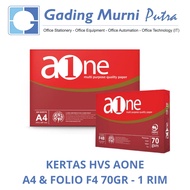 AONE HVS A4 FOLIO F4 Photocopy Printing Paper 70 GRAM - 1 Ream (500 Sheets) A4 Paper A4 Paper 70gsm