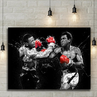 Graffiti Mike Tyson และ Muhammad Ali Boxing Match โปสเตอร์พิมพ์บนผ้าใบ Wall Art Boxing Art ภาพวาดสำหรับ Gym Room Wall Decor ใหม่1007