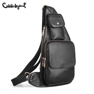 Cobbler Legend Black Men Genuine Leather Sling Chest Back Crossbody Messenger Shoulder Bag