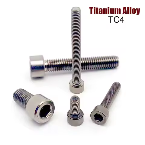 1Pc M1.6 M2 M2.5 M3 M4 M5 M6 M8 M10 M12 DIN912 TC4 Titanium Alloy Hexagon Hex Socket Smooth Head Cap