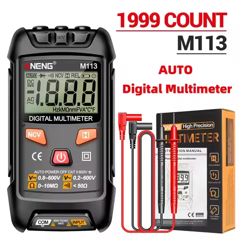 ANENG M113 Automatic Digital Multimeter AC/DC Voltage Meter 1999 Counts Multimetro Ohm Meter LCD Dig