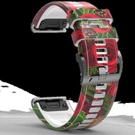 (sell well 311ZHUH) 22 26mm Camouflage Print Silicone Strap For Garmin Fenix 7 7X 6 6X Pro 5X 5 Plus
