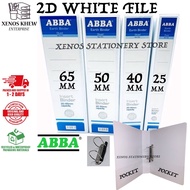 ABBA 2D PVC RING FILE A4 / ABBA WHITE FILE / ESSE 2D RING FILE PVC A4 WHITE 25MM / 40MM / 50MM (READ