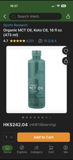 Organic MCT oil  Keto C8