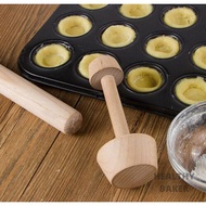 Double Head EggTart Presser/ Penekan Tart Shell/ Pastry Tart Presser Baking Mould wooden / tamper