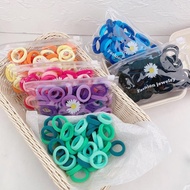 Set 50 chun thun cột tóc cho bé chun buộc tóc đa màu có túi zip dây cột tóc bền đẹp cho bé gái phụ k