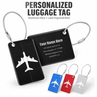 Custom Engraved Aluminum Luggage Tag Personalized Name ID Baggage Label Suitcase Identifier Travel B