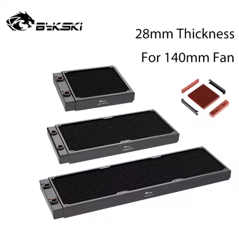 Bykski CR-RD280RC-TN-V3, 280mm Single Row Radiators, 28mm Thickness, Standard Water Cooling Radiator