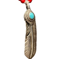USED  GOROS SILVER TOP ROPE TURQUOISE FEATHER