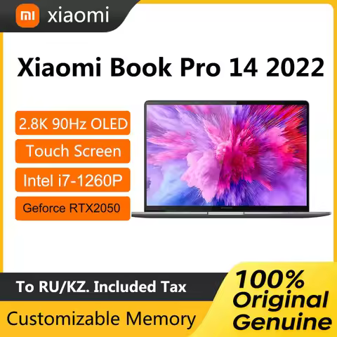 2022 Xiaomi Book Pro 14 Laptop 14 inch 2.8K 90Hz OLED TouchScreen Notebook i7-1260P 16GB 512GB RTX20