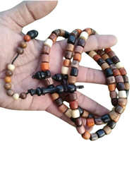kalung tasbih kombinasi 9 Kayu Model tabung tasbih kayu kelor hitam tasbih kayu nagasari tasbih kayu