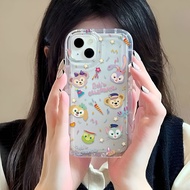 transparent Photo frame airbag case for iphone 14promax 11 13 12 7Plus X XS Max cute duffy bear cover