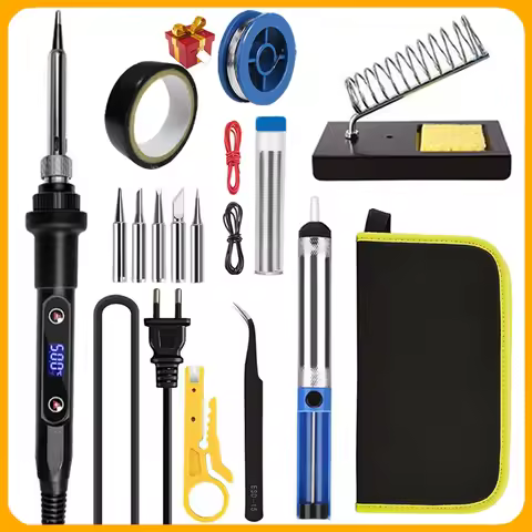 80W Electric Soldering Iron 16-IN-1 LCD Digital Display 180-500C Adjustable Replaceable Head Solderi