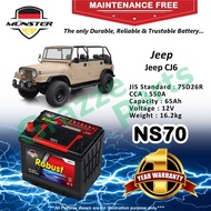 Münster Robust MF CMF NS70 | NS70R | 75D26R (65AH) Car Battery Bateri Kereta for Jeep CJ6