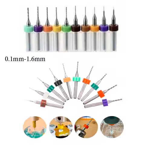 10pcs Carbide Micro Drill Bits Mini CNC Drilling Bit Set Print Circuit Board Drill Bit For PCB For B