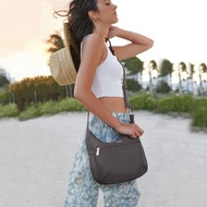 美國 TRAVELON | Essentials 4層防盜HOBO包(灰) | RFID 單肩包