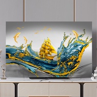 TV Cover 42 Inch 50 Inch 55 Inch LCD, LED Plasma Flat Screen Dust Cover TV Art Cover TV Waterproof Dust-Proof Protector Universal Hanging Curved TV Home Decor