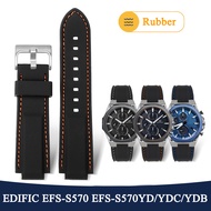 🚀ราคาไม่แพงมากที่สุด🚀อะไหล่สายนาฬิกาสร้อยข้อมือซิลิโคน5634สำหรับ Casio EDIFICE 5634 EFS-S570YD /Ydc/ydb สายรัดนาฬิกาข้อมือยางปรับสภาพนูนสำหรับผู้ชาย