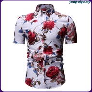 Lengan Baju Pantai Baju Pantai Baju Hawaii Lelaki Summer Hawaiian Shirt  Pendek