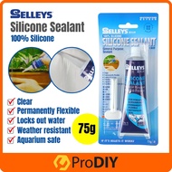 Selleys Silicone 75g Silicon Glass Clear Waterproof Seal Glue Gam Silikon Kaca Aquarium Window Frame