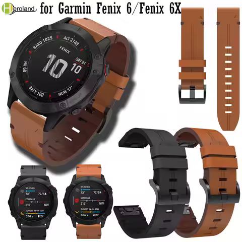 22 26mm Quick Release Leather Watchband Bracelet For Garmin Fenix 8 51MM 47MM 8E Garmin Enduro 3 Wat