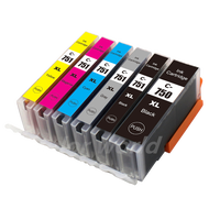 หมึกเทียบเท่า ทุกสี 1 ชุด (6ตลับ) for Canon PGI-750 CLI-751 ink cartridge for Canon PIXMA IX6770 / M