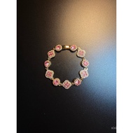 Blossoming Olive Vintage Vintage Sweet Clover Pink Full Diamond Four-leaf Clover Bracelet Bracelet 5