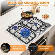 LOCAL STOCK 4 Burner Gas Stove/dapur Gas Stainless Steel/Desktop+Built-in 2in1 猛火燃气灶