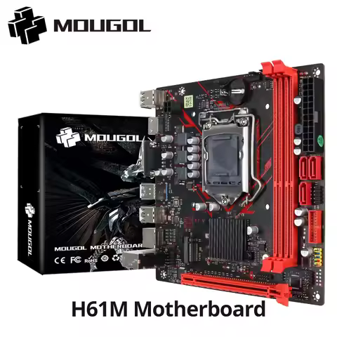 MOUGOL H61M Gaming Motherboard M.2 NVME PCIEx16 DVI Supports Dual-channel DDR3 RAM Intel Core 2/3 Ge