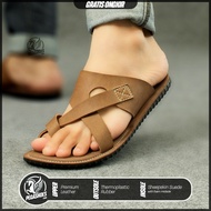 PGS x OKTAV - Men's Leather Flip-flops for Teenagers, Formal, Casual, Premium Genuine Cowhide, Casua