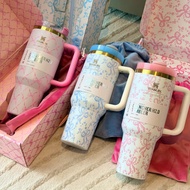 STANLEY 1.18L Thermos Cup/Cup with Bow Pattern, Luxurious Classic Rose, High Quality 18/8 Stainless 
