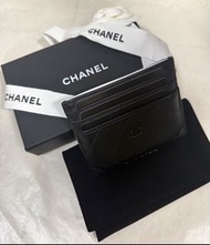 Chanel so black card holder leather