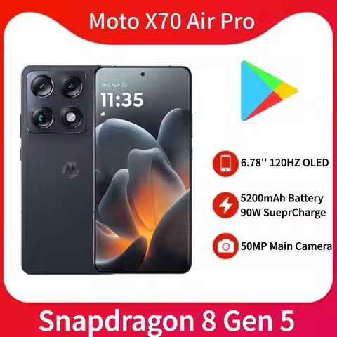 Original Lenovo Moto X70 Air Pro Mobile Phone 6.78'' OLED 120Hz Screen 50MP Camera 5200mAh Battery 9