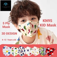 KN95 Kid Mask 5 ply 3D Design 10pcs per Pack 4-12 Years Old