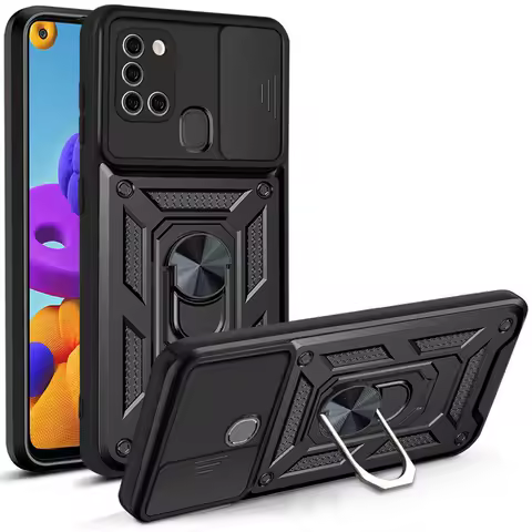 For Samsung Galaxy A21S 6.5 Case Luxury Car Magnetic Ring Armor Phone Cases for Samsung A21S A217F A