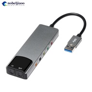 NOBELJIAOO Multi-Function Aluminum Alloy USB External Fiber Optic Sound Card 5.1 Channel Movie TV Au