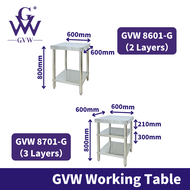 GVW Meja Stainless Steel Working Table Meja Dapur Dining Table Set Meja Makan Stainless Steel Kitche