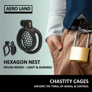 Hexagon Nest Cage Male Chastity Cage Flat or Arch Ring Lock Cages Belt Adult Sex Toys for Man Sex Shop