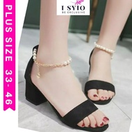 PLUS SIZE SANDAL SHOES 43 44 45 46 KASUT SAIZ BESAR 46 BIG SIZE SHOES SANDAL PEARL CHAIN ELEGANT