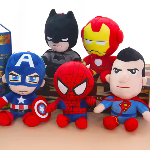 **Hot Sale 25cm Man Spiderman Plush Toys Movie Dolls MarvelAvengers Soft Stuffed Hero Captain Americ
