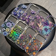 Elegant Plating Flower Clear Phone Case For iPhone 15 16 17 Pro Max 16 Plus 16e 17e Air PC + TPU Sho