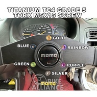 ✔READY STOCK✔TITANIUM TC4 GRADE 5 TORX M5 X15 SCREW STEERING SCREW M5X15